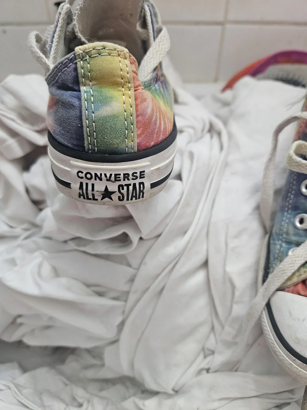 Converse Kids White with Multicolor Accents Sneakers
